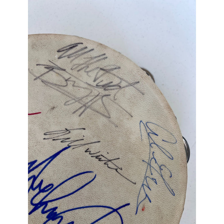 Motown Legends tambourine Michael Jackson, Stevie Wonder, Al Green, Barry White, James Brown , Smokey Robinson, Bill Withers, signed.