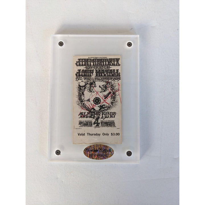 Jimi Hendrix original ticket from Filmore Theatre concert signed with proof