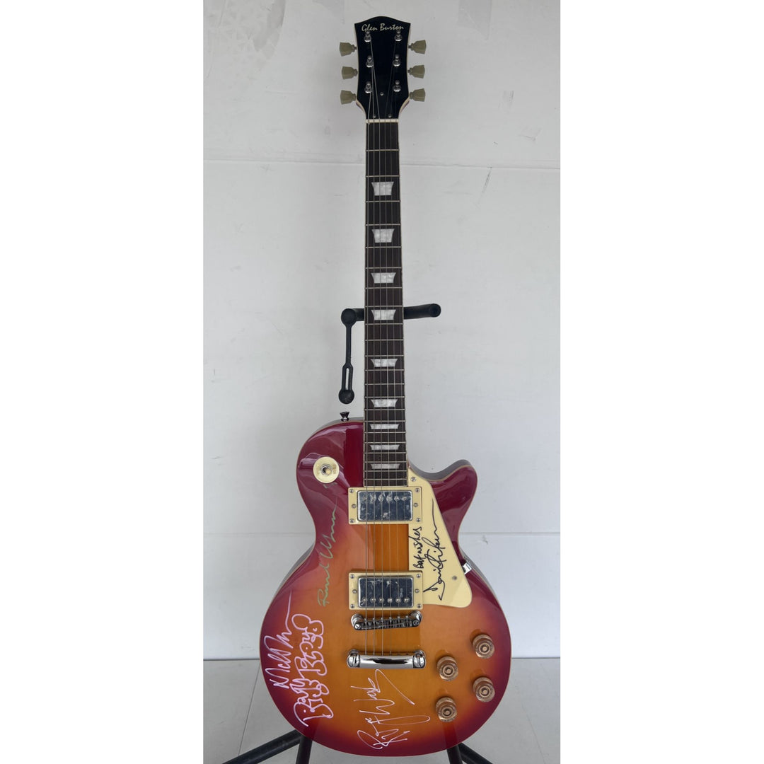 Pink Floyd Roger Waters David Gilmour Richard Wright Nick Mason vintage cherry les paul electric guitar signed with proof.