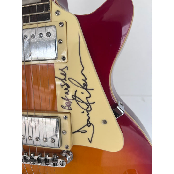Pink Floyd Roger Waters David Gilmour Richard Wright Nick Mason vintage cherry les paul electric guitar signed with proof.