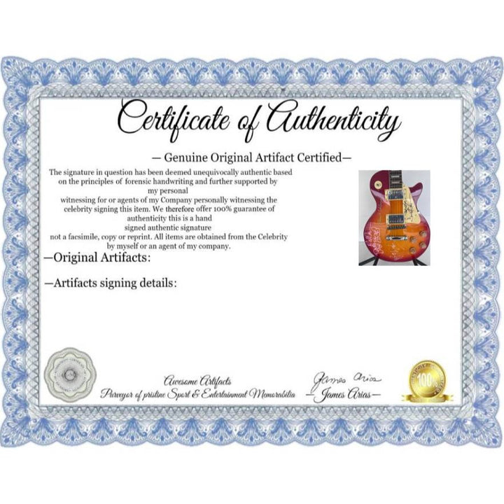 Pink Floyd Roger Waters David Gilmour Richard Wright Nick Mason vintage cherry les paul electric guitar signed with proof.