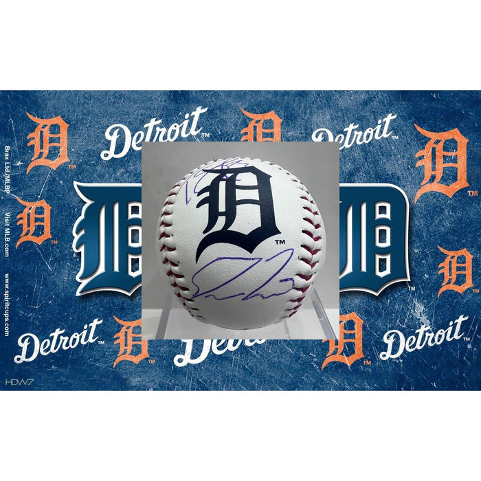 Detroit Tigers  Tarik Skubal and Spencer Torkelson Rawlings MLB baseball signed with proof