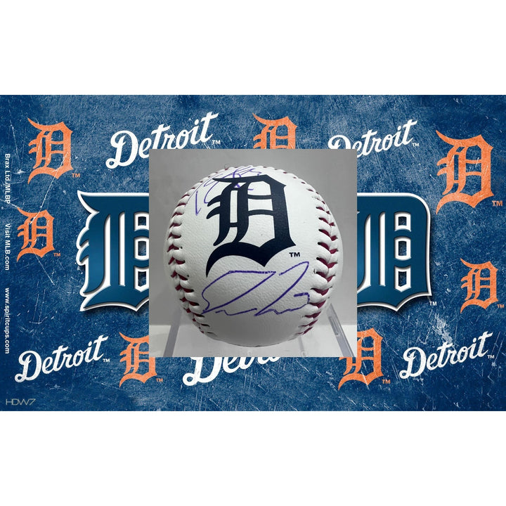Detroit Tigers  Tarik Skubal and Spencer Torkelson Rawlings MLB baseball signed with proof.
