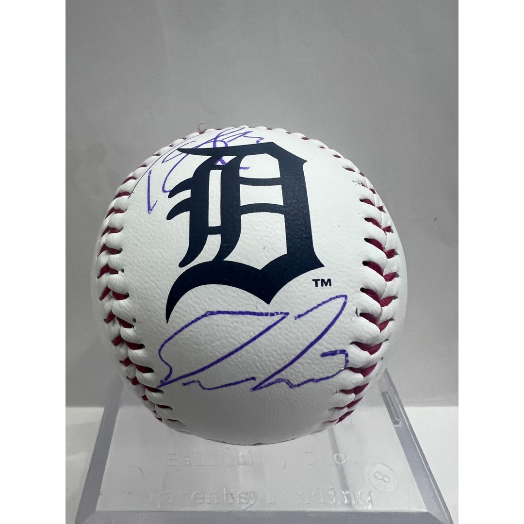 Detroit Tigers  Tarik Skubal and Spencer Torkelson Rawlings MLB baseball signed with proof.
