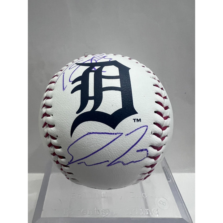Detroit Tigers  Tarik Skubal and Spencer Torkelson Rawlings MLB baseball signed with proof.