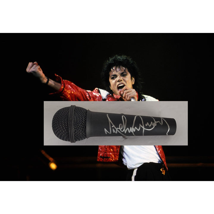 Michael Jackson full size microphone signed with proof