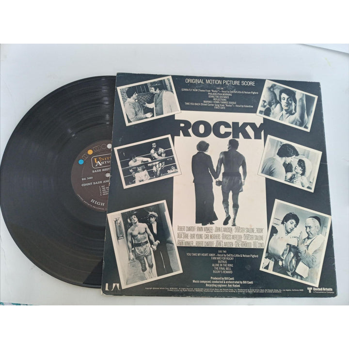 Burgess Meredith Bill Conti Sylvester Stallone Rocky LP signed with proof