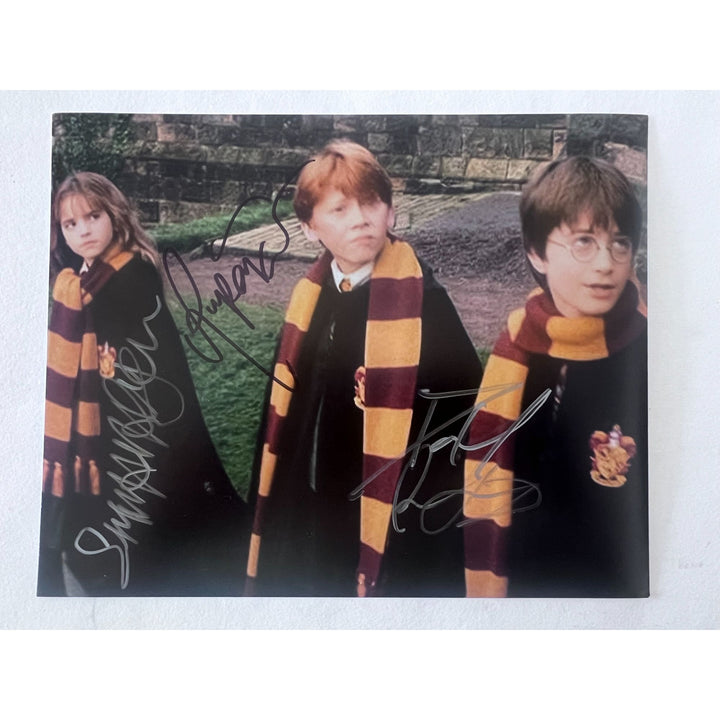 Harry Potter Daniel Radcliffe Rupert Grint Emma Watson 8x10 photo signed with proof