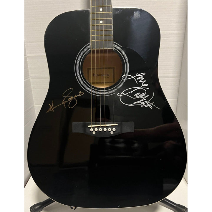 Kenny Rogers and Dolly Parton full size acoustic guitar signed with proof