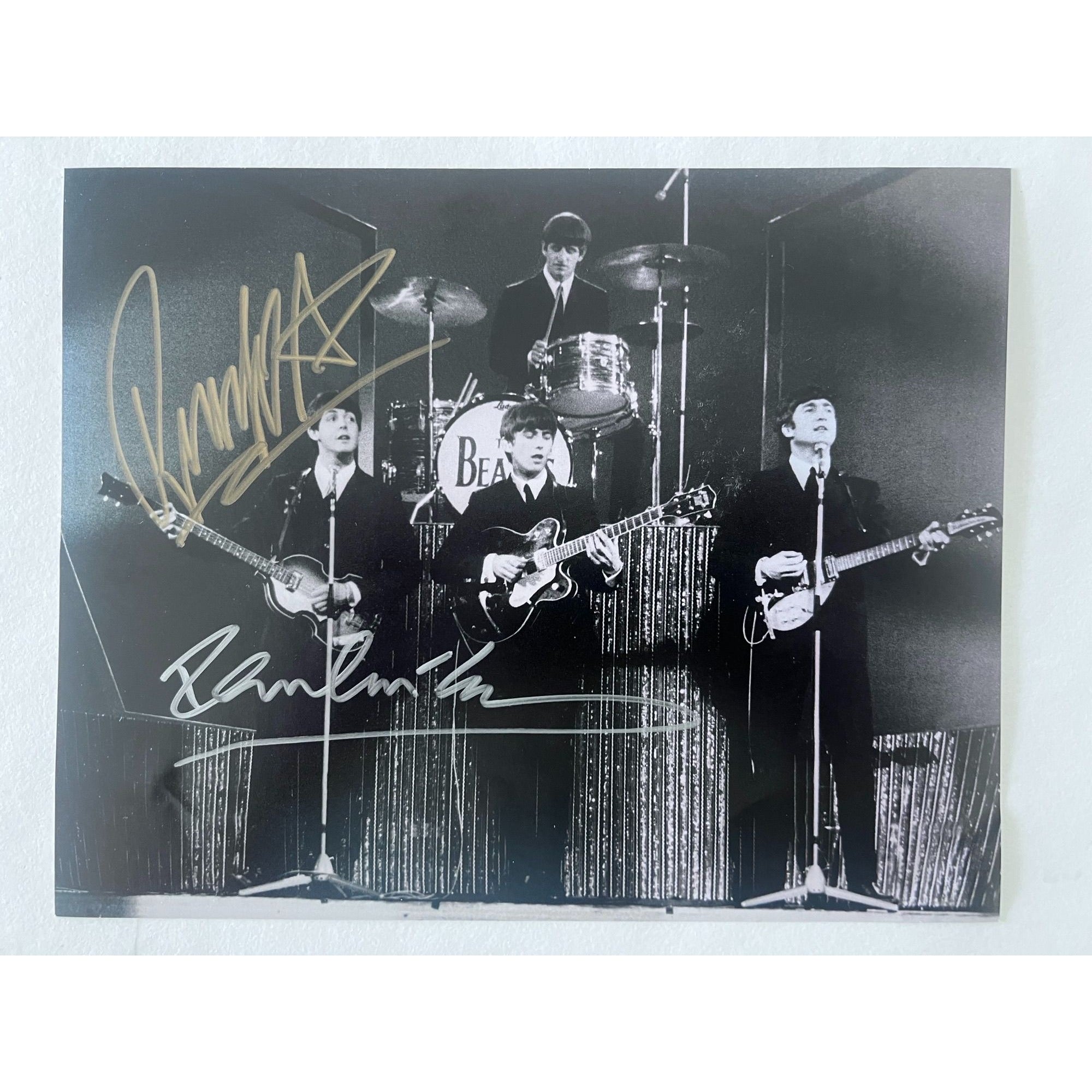 Paul McCartney and Ringo Starr The Beatles 8x10 photo signed with proof