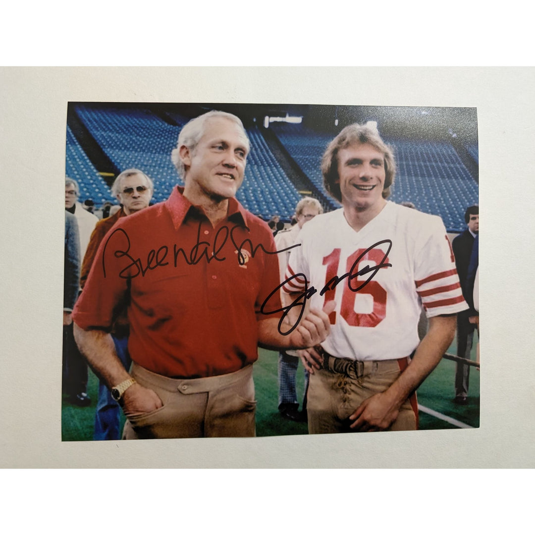 San Francisco 49ers Joe Montana and Bill Walsh 8x10 photo signed with proof