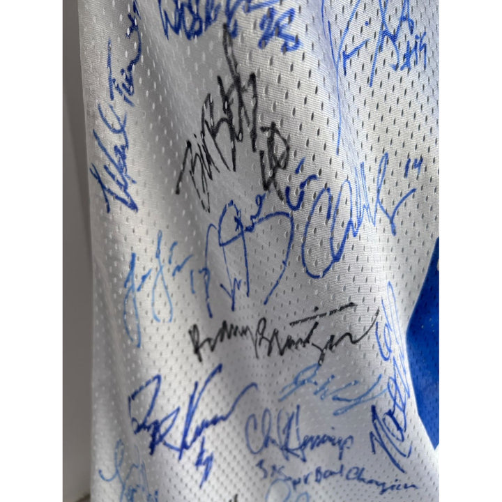 Dallas Cowboys Emmitt Smith Troy Aikman Michael Irvin Jerry Jones Barry Switzer Super Bowl championship team signed jersey signed with proof