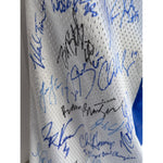 Load image into Gallery viewer, Dallas Cowboys Emmitt Smith Troy Aikman Michael Irvin Jerry Jones Barry Switzer Super Bowl championship team signed jersey signed with proof
