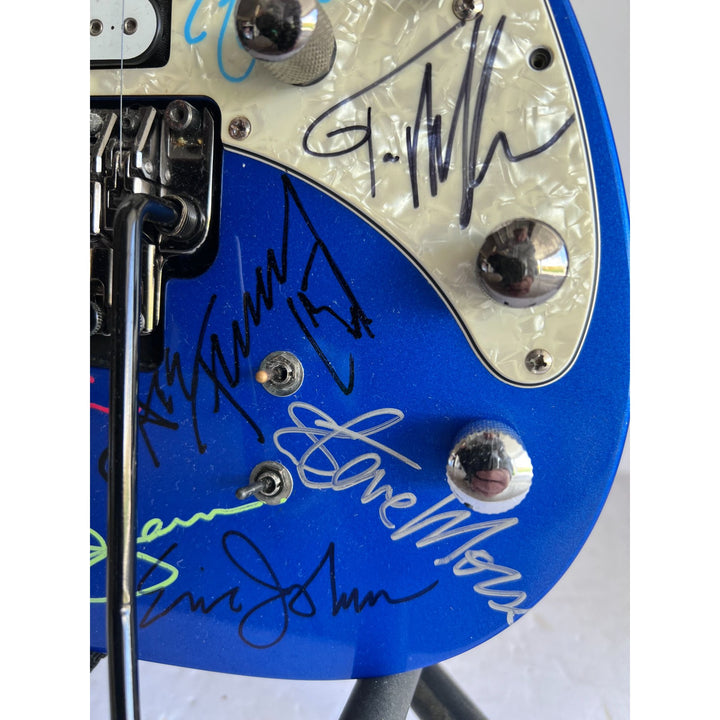 Stevie Vai Ibanez electric guitar signed by 40 all-time great guitar Legends