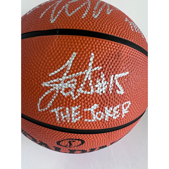 Nikola Jokic, Jamal Murray, Aaron Gordon, Michael Porter Jr, Mike Malone Denver Nuggets Spalding full size NBA basketball signed with proof