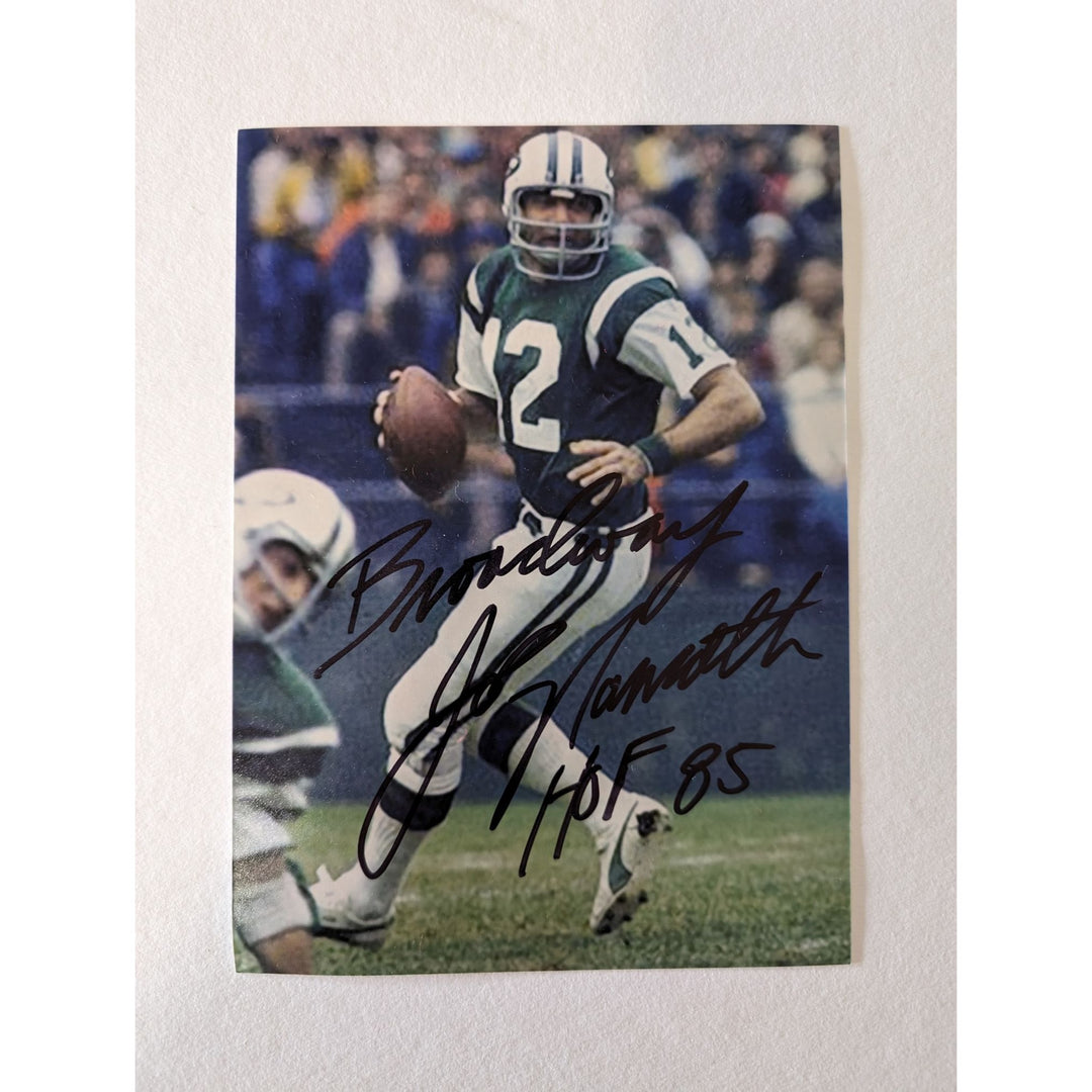 Joe Namath New York Jets 5x7 photograph signed with proof