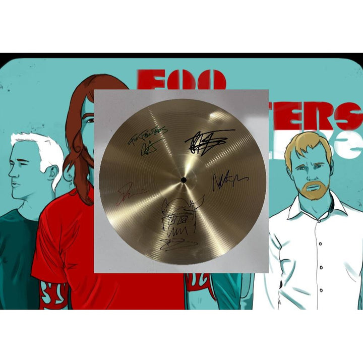 David grohl Taylor Hawkins the Foo Fighters Cymbal signed with proof