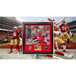 Load image into Gallery viewer, San Francisco 49ers2023 24 Deebo Samuel, Brock Purdy Christian McCaffrey 16x20 photo 40 plus signs team signed and framed (25x27) whit proof
