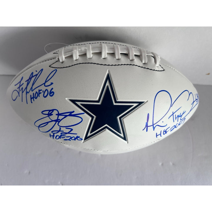 Dallas Cowboys Emmitt  Smith Troy Aikman Michael Irvin full size football signed with proof