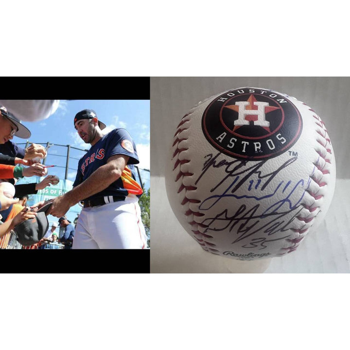 Houston Astros Justin Verlander Jose Altuve Alex Bregman Yordan Alvarez Rawlings Major League Baseball signed with proof