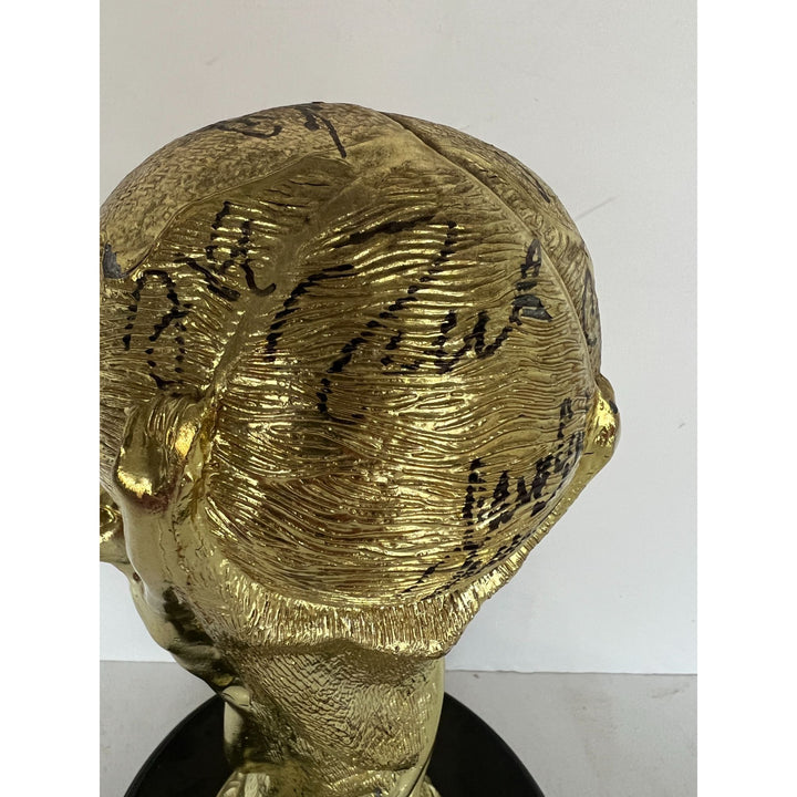 Pele, Franz Beckenbauer, Diego Maradona, Johan Cruyff, Leo Messi, Zinedine Zidane World Cup trophy signed with proof