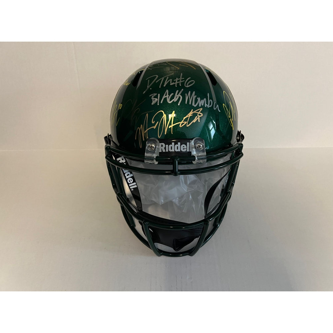 Oregon Ducks Dan Fouts Justin Herbert Bo Nix 20 plus all-time greats signed Riddell full size helmet signed with proof