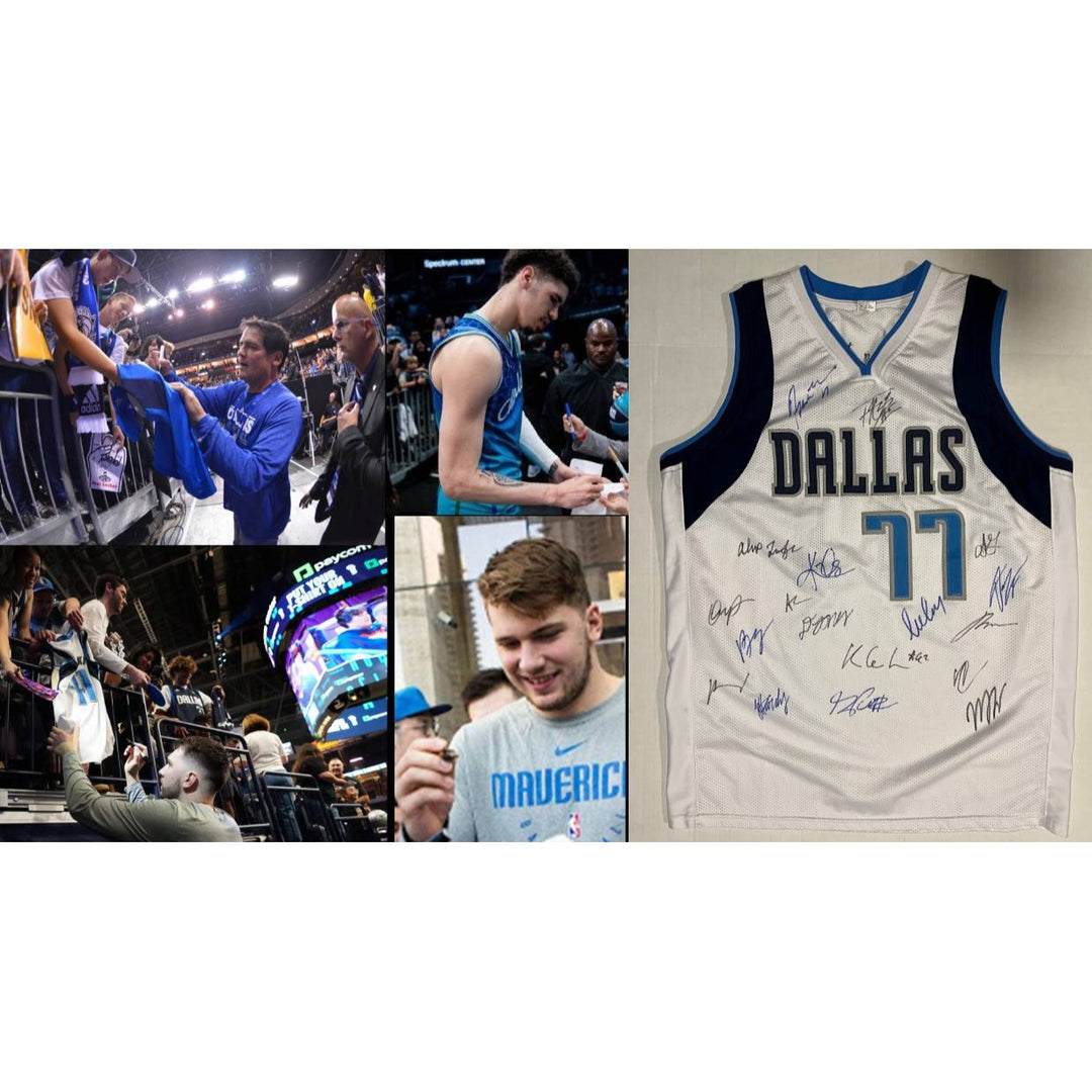 Dallas Mavericks Luka Doncic Kyrie Irving 2023- 2024 team signed jersey  with proof