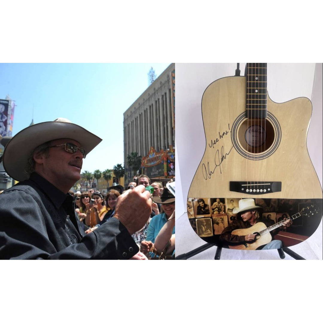 Alan Jackson Country music Icon full size acoustic guitar signed with proof