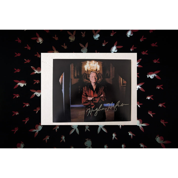 Hugh Hefner the founder of Playboy 8x10 photo signed with proof