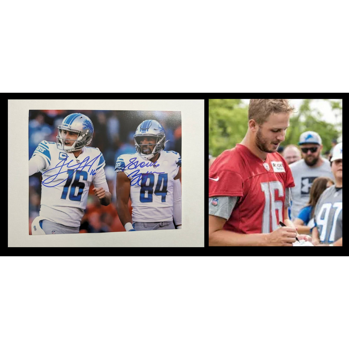 Detroit Lions Jared Goff and Shane Zylstra 8x10 photo signed with proo ...