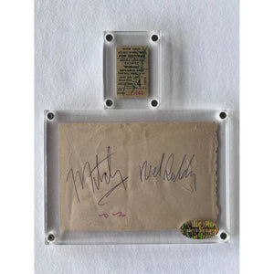 Jimi Hendrix, drummer Mitch Mitchell, and bassist Noel Redding signed autograph book and concert ticket with proof