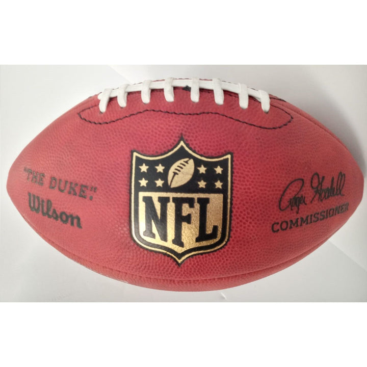 Russell Wilson Pete Carroll NFL game football signed with proof