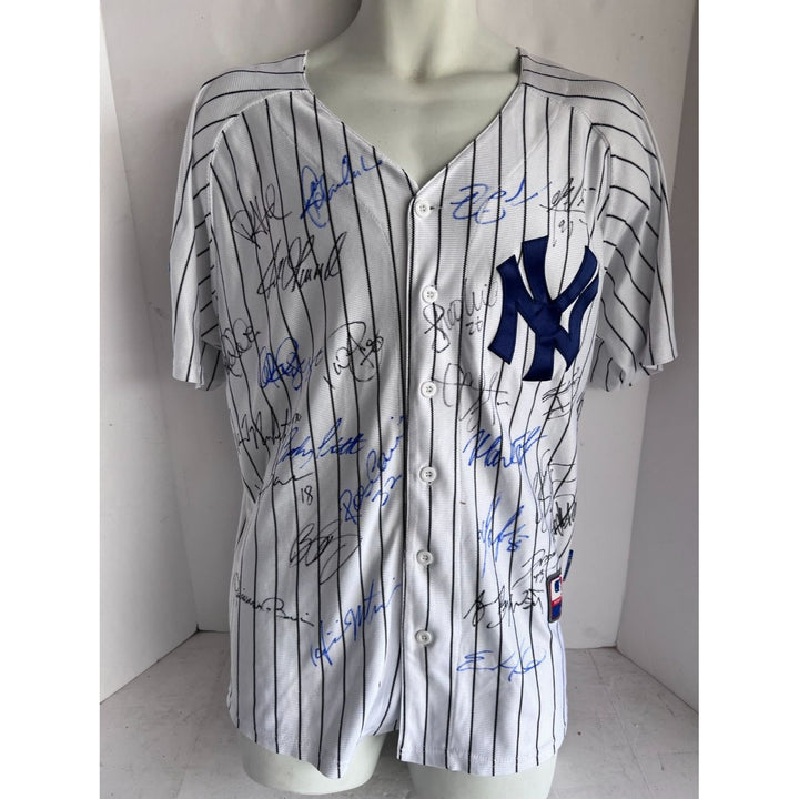 New York Yankees Derek Jeter Jersey Majestic 2009 World Series team signed with proof