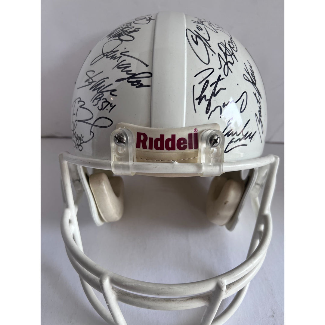 NFL MVPS Bart Starr Emmitt Smith Joe Montana John Elway Jim Brown 37 in all Riddell Pro vintage helmet signed with proof