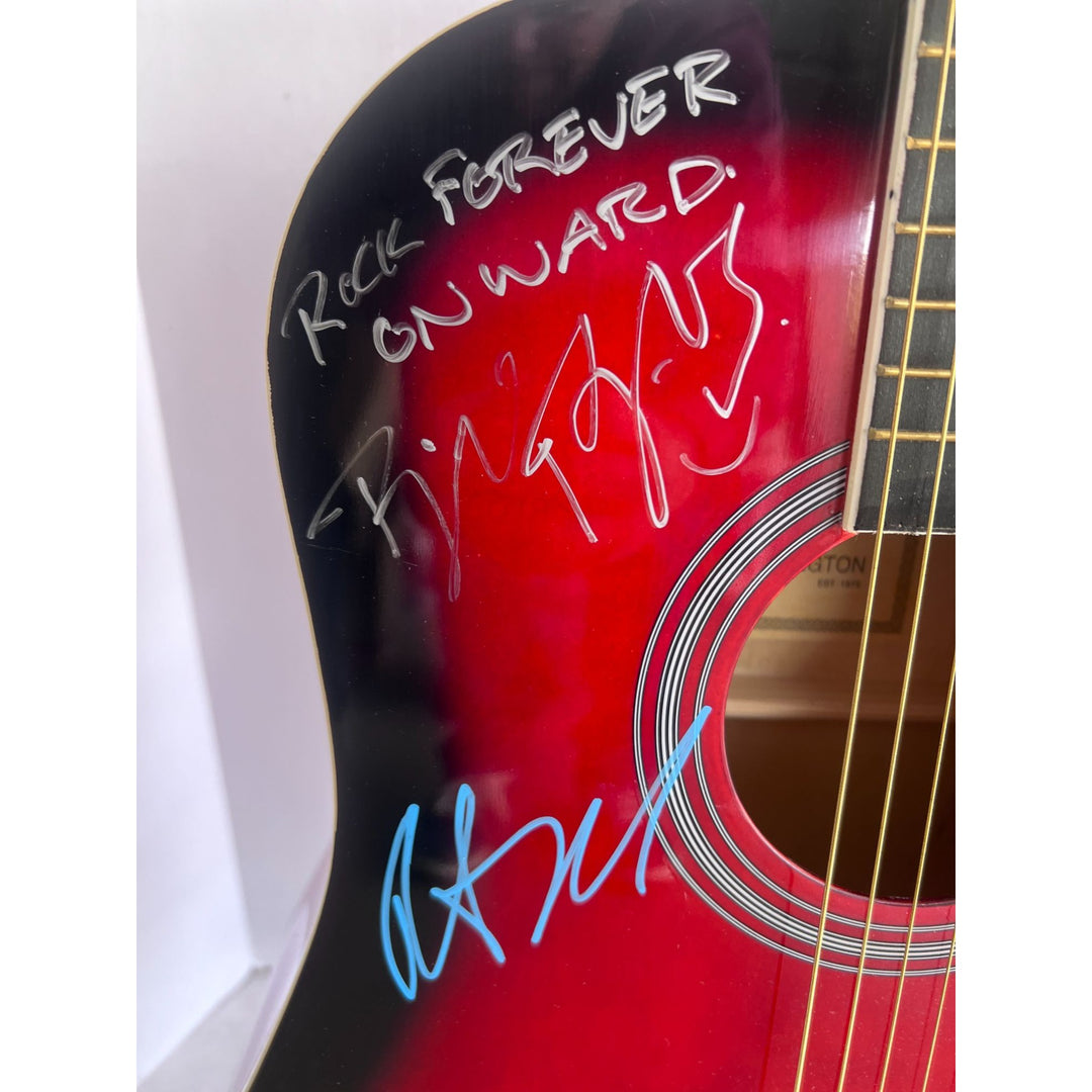 R.E.M Michael Stripe, Bill Berry, Mike Mills, Peter Buck full size 39' Huntington acoustic signed with proof