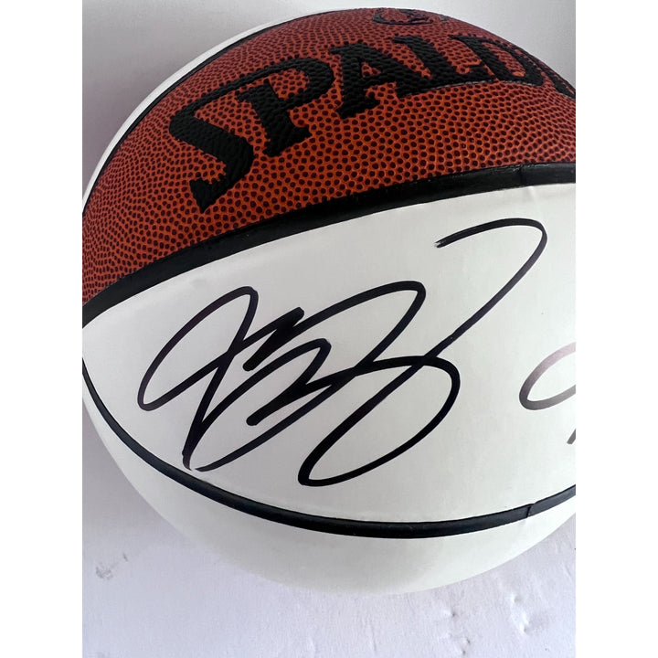 spalding basketball signed by Kobe Bryant and Lebron James signed with proof