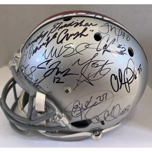 Ohio State Buckeyes national champions team signed helmet Ezekiel Elliott Nick Bosa 35 Plus signatures Riddell replica full size helmet