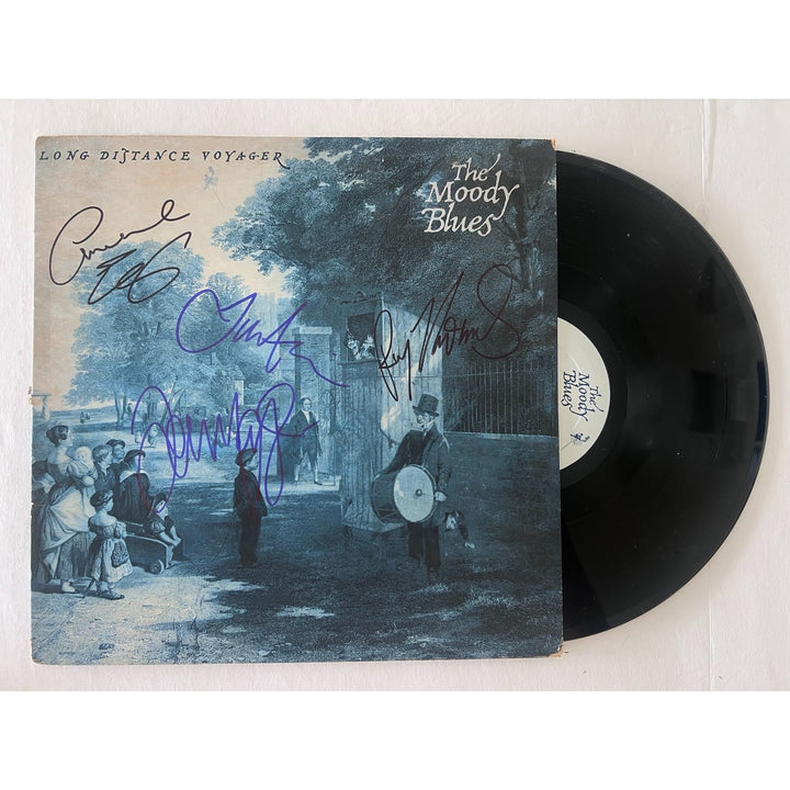 The Moody Blues Justin Hayward John Lodge Ray Thomas Long Distance Voyager original lp signed with proof