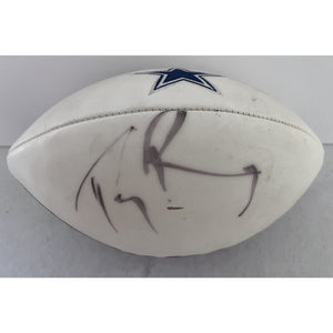 Tony Romo Dallas Cowboys full size logo football signed with proof