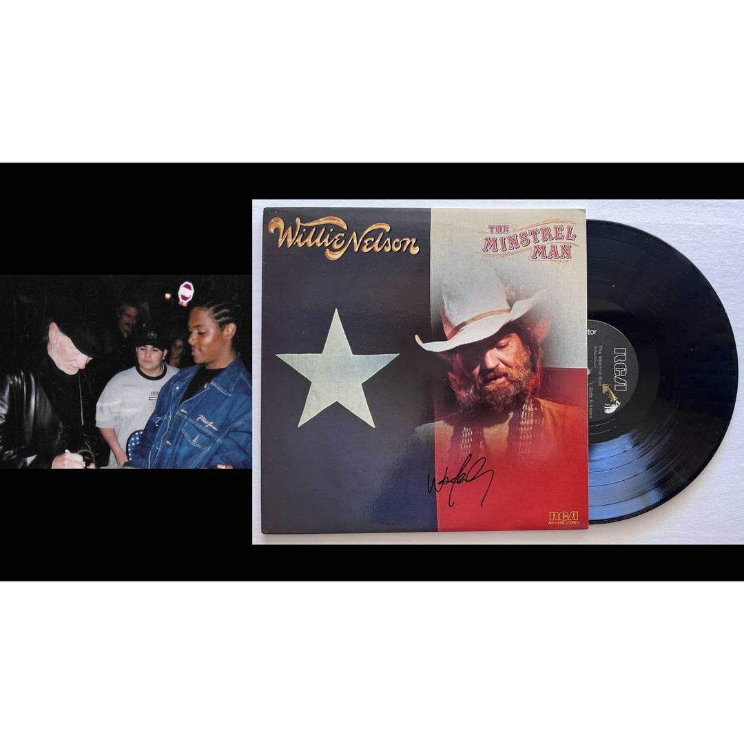 Willie Nelson The Minstrel Man Lp signed with proof