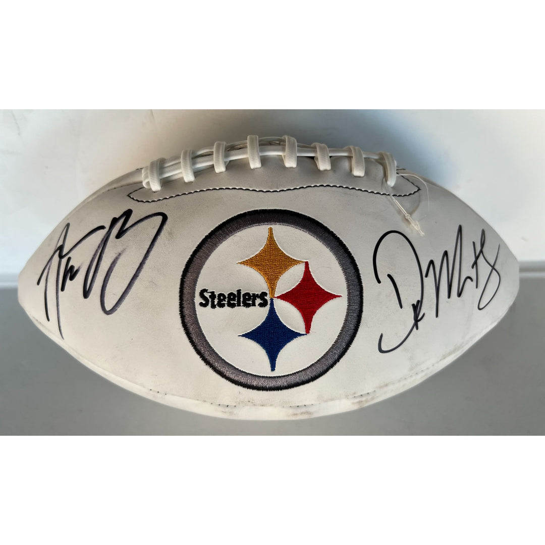 Pittsburgh Steelers full size football Aaron Rodgers & DK Metcalf signed with proof