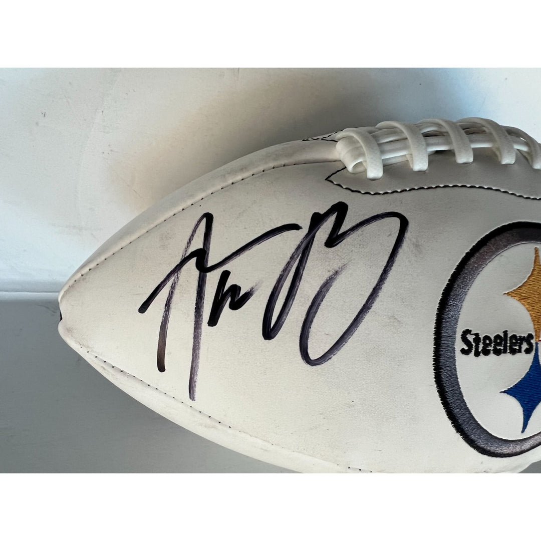 Pittsburgh Steelers full size football Aaron Rodgers & DK Metcalf signed with proof