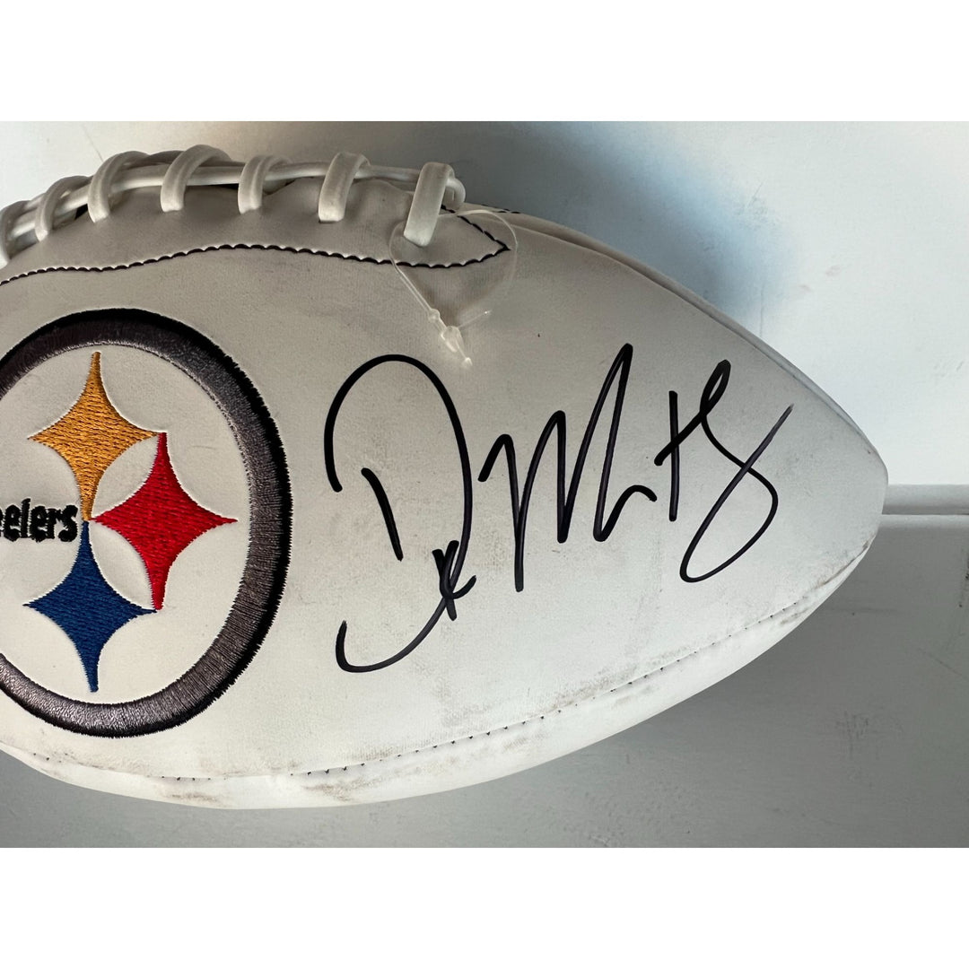 Pittsburgh Steelers full size football Aaron Rodgers & DK Metcalf signed with proof