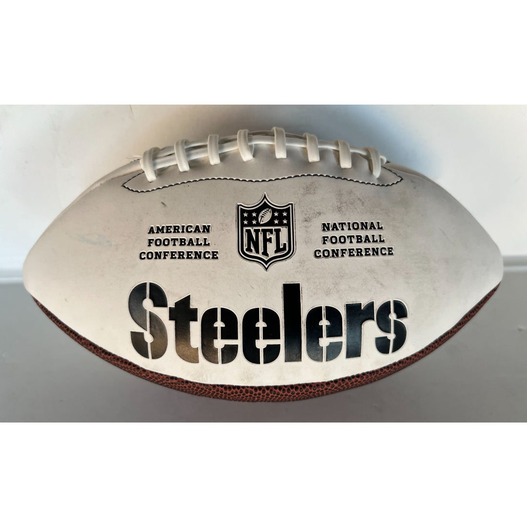 Pittsburgh Steelers full size football Aaron Rodgers & DK Metcalf signed with proof