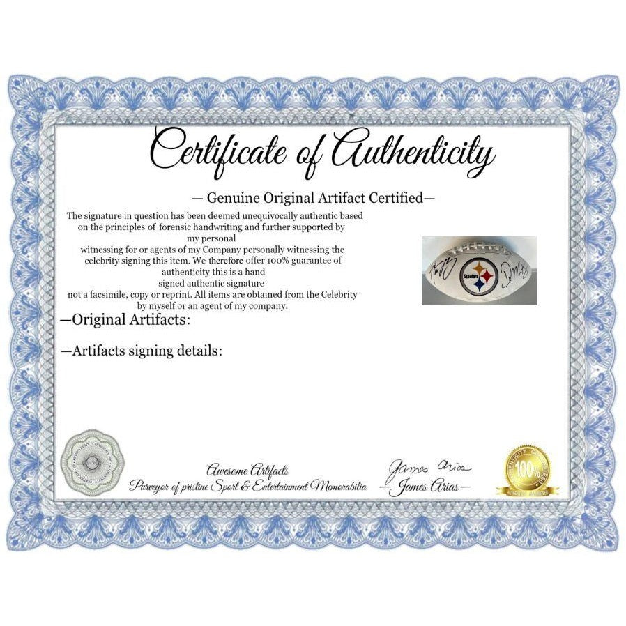 Pittsburgh Steelers full size football Aaron Rodgers & DK Metcalf signed with proof