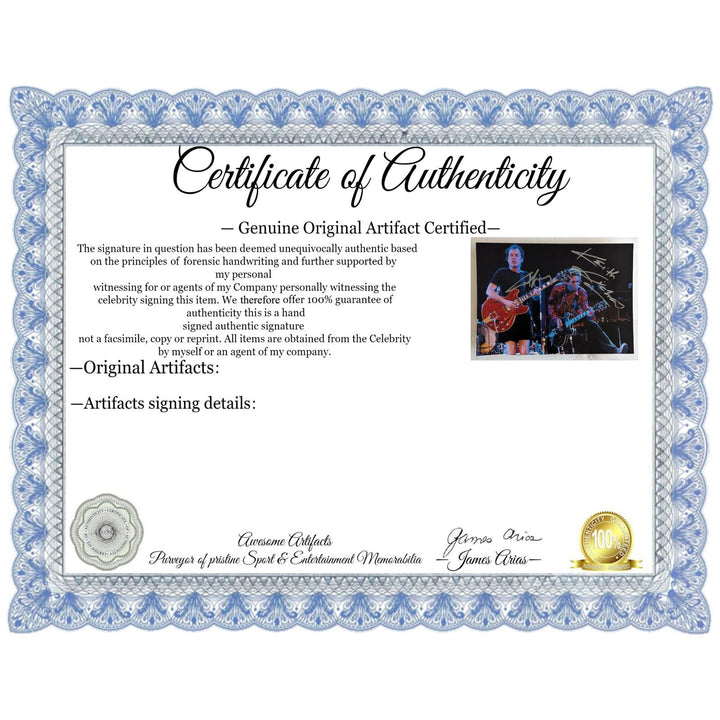 Keith Richards & Angus Young 5x7 photo signed with proof