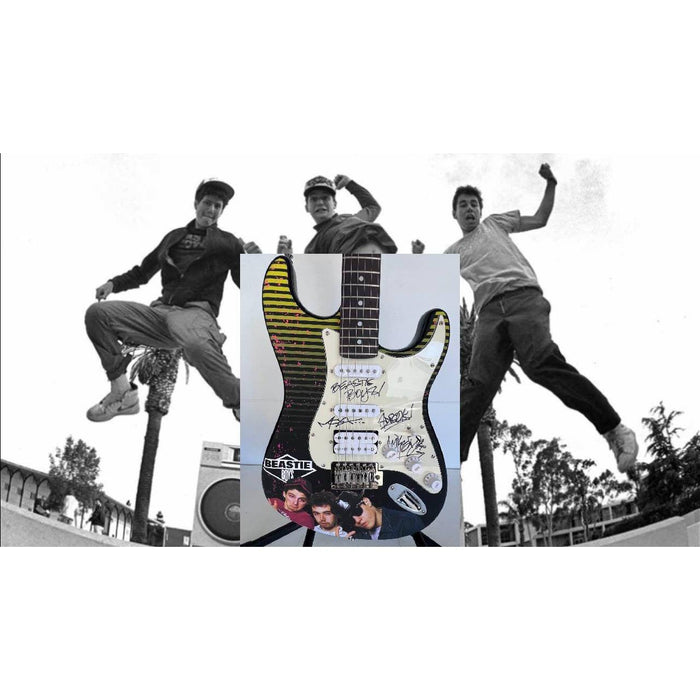 Adam Horowitz ''AD-Rock'', Michael ''Mike D'' Diamond, Adam ''MCA'' Yauch,  the Beastie Boys electric guitar signed with proof
