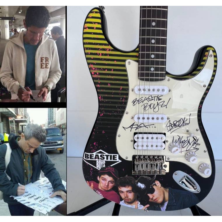 Adam Horowitz ''AD-Rock'', Michael ''Mike D'' Diamond, Adam ''MCA'' Yauch,  the Beastie Boys electric guitar signed with proof.