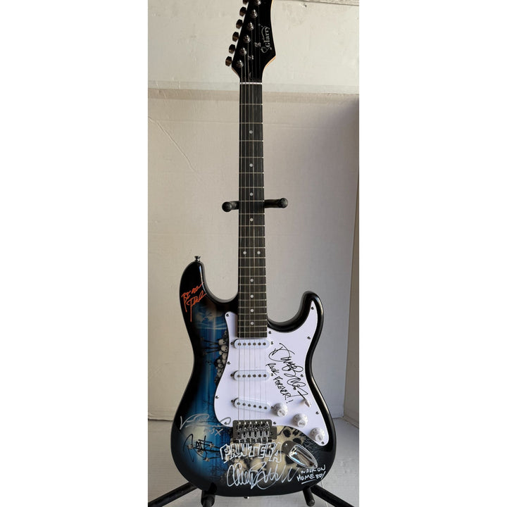 Pantera Phil Anselmo Dimebag Darrell Abbott Diamond Darrell Rex Brown and Vinnie Paul electric guitar signed with proof.