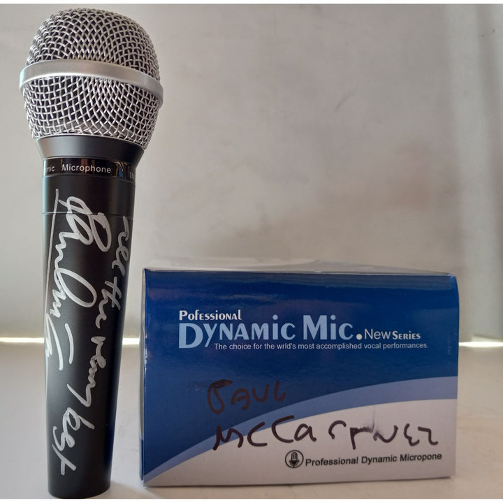 Paul McCartney microphone signed with proof